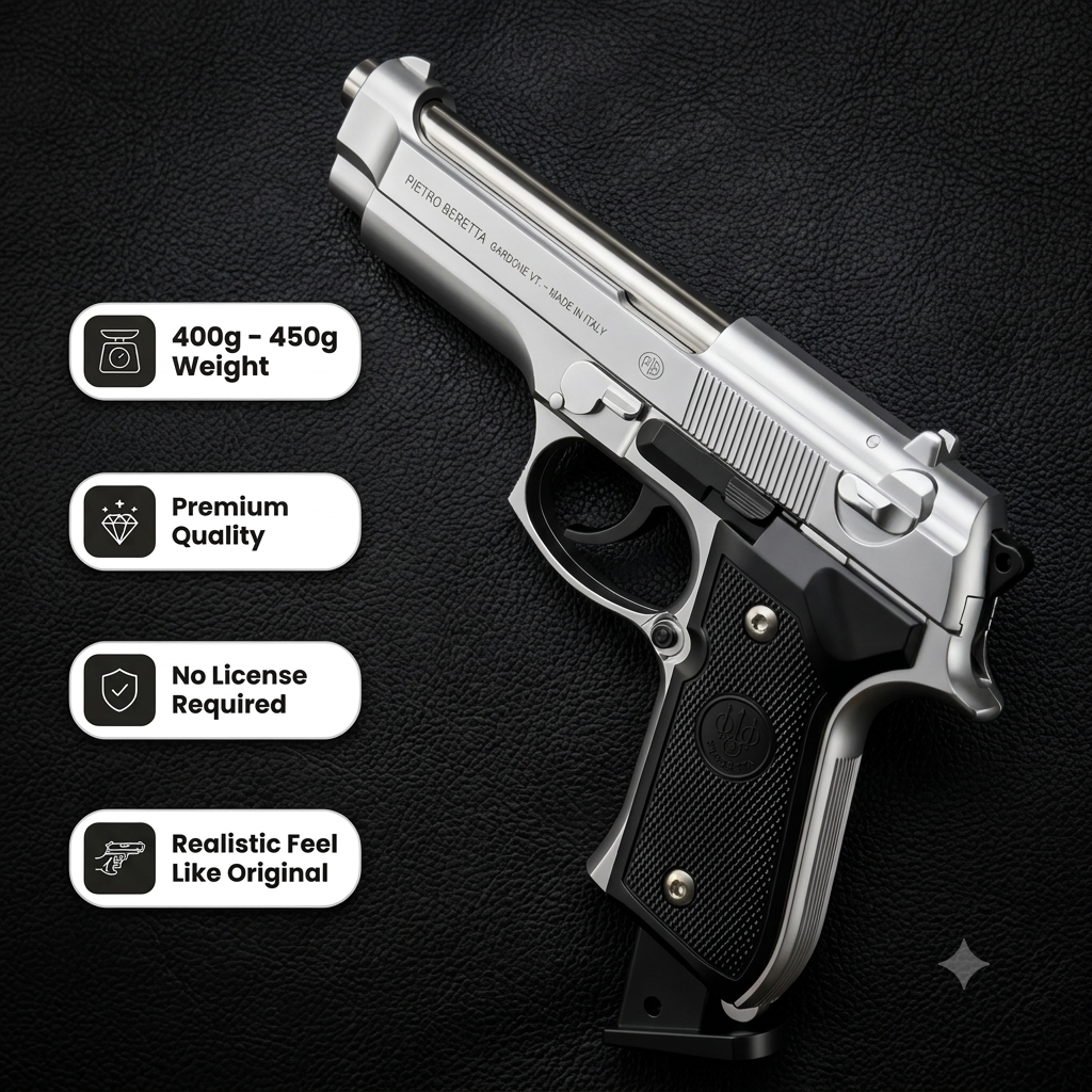 Silver Beretta M92 Gun