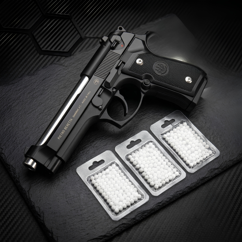 Black Realistic Airsoft Gun Combo with 3 BB Packs