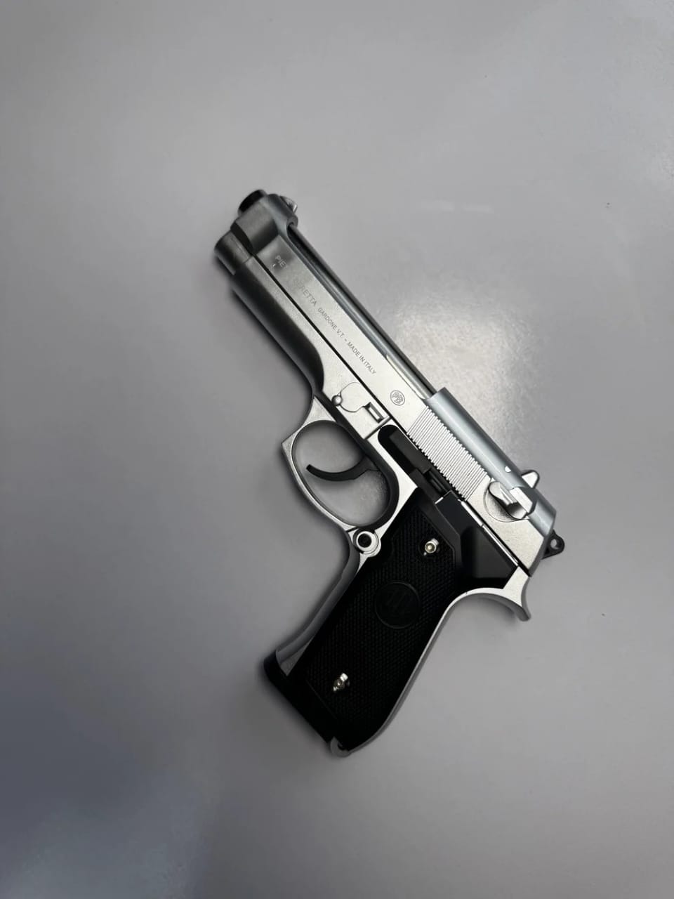 Silver Beretta M92 Gun