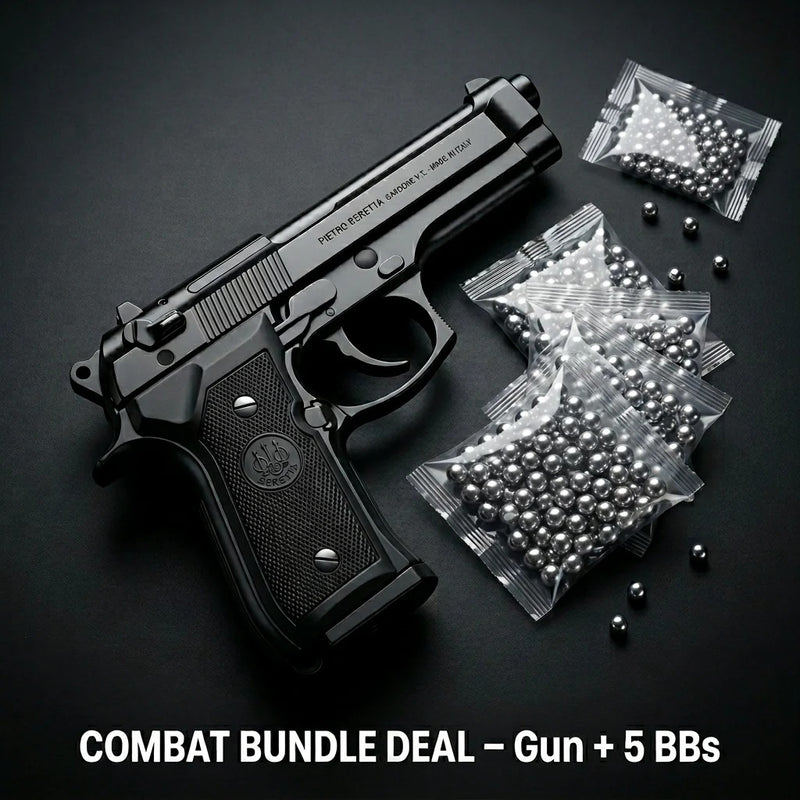 Full Black Realistic Airsoft Replica Gun – Combo deal +5BB Packs